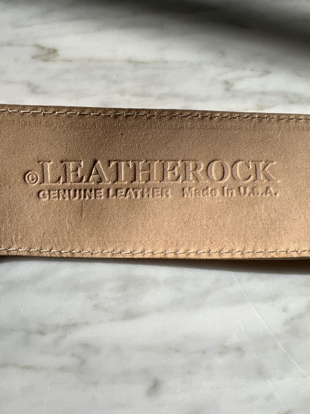 LEATHEROCK Textured Leather Women’s Belt with Decorative Gold Buckle - Picture 3 of 5